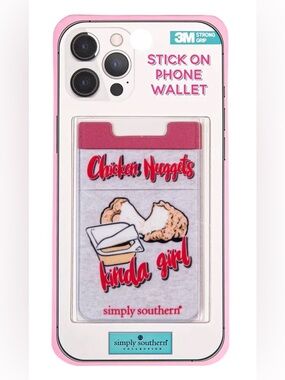 Simply Southern Red Chicken Nuggets Kinda Girl Stick-On Phone Wallet